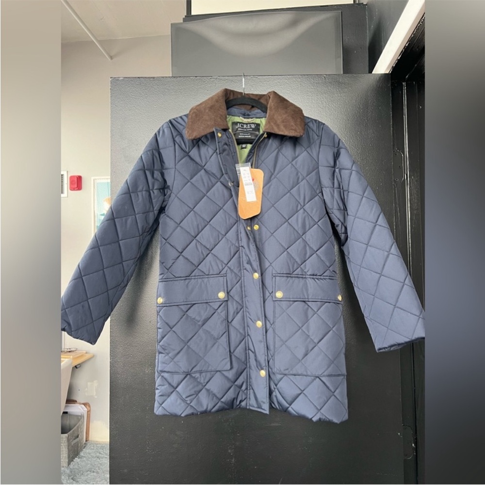 NWT J.Crew Heritage Quilted Barn Jacket Navy XXS